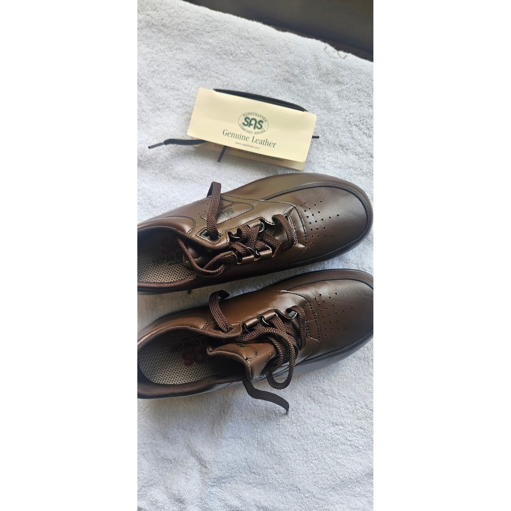 SAS Time Out Mens Brown Leather Walking Shoes Comfort Sneakers Size7 Made in USA